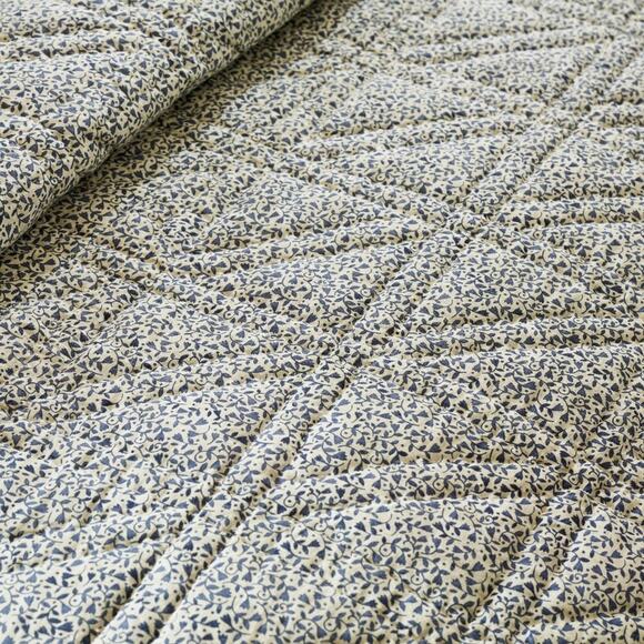 Pottery Barn Ellis Reversible Quilt Bedding Blue Beige Patchwork King Cal NEW - Picture 3 of 7